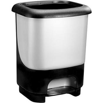 Great Plastic Basura con Pedal Class en Color Negro con Cubo Interior, Plastico, Pequeño