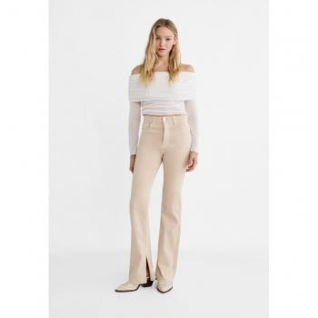 Stradivarius Slim Fit Flared Jeans Stone