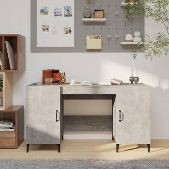 Escritorio de madera multicapa gris hormigón 140x50x75 cm