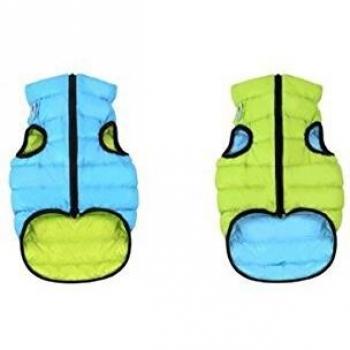 Abrigo Airyvest Reversible Ultraligero para Perro, Azul/Verde, Talla 2 para Perro, Talla XS