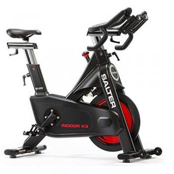 SALTER Bicicleta Indoor M-055 Freno magnético Linea Profesional, sin Mantenimiento, Pedales Doble función, paro de Emergencia, tijas en Aluminio. Silenciosa. Transmisión por Correa.