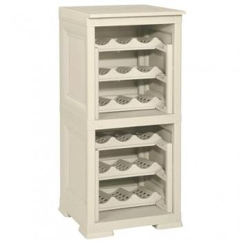 Estantería Modular Omnimodus para 18 Botellas, Rejilla, Polipropileno, Gris Angora, 40x42.5x85.5 cm