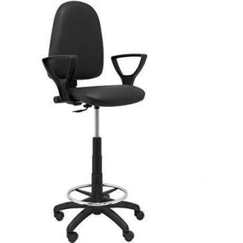 Taburete Elevado Ayna en Similpiel Negro con Brazos de Piqueras y Crespo, Talla Única