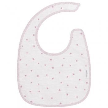 Cambrass Stela - Babero cuadrado con velcro, color rosa / estrella