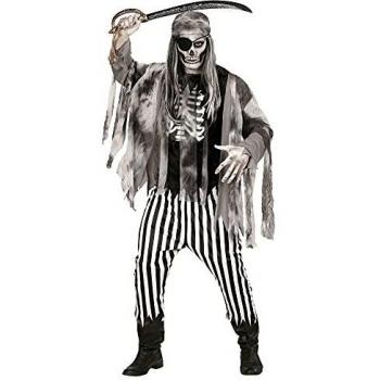 WIDMANN Disfraz adulto barco fantasma de las arenas, costillas impresión camiseta, chaqueta, pantalones y bandana
