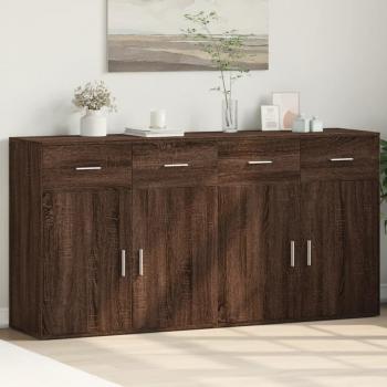 Armario 2 piezas de madera multicapa Roble Marrón 79x38x80 cm