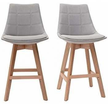 Taburetes de bar nórdicos gris claro 65 cm (lote de 2) Matilde