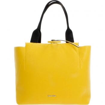 Shoppers y bolsos de hombro para mujer, color Amarillo , marca CALVIN KLEIN, modelo Shoppers Y Bolsos De Hombro Para Mujer CALVIN KLEIN METALLIC LARGE REV Amarillo