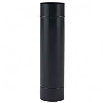 Tubo Esmaltado Negro Mate 13 x 50 cm para Estufas
