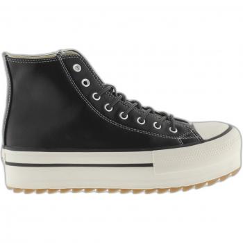 Zapatilla Deportiva Alta Plataforma Tribu Doble Sierra Efecto Piel Negro 37