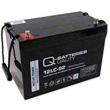 Batería Qbatteries 12LC-92 AGM Deep Cycle, 12V, 93Ah, Tecnología AGM, Dimensiones 307x169x211mm