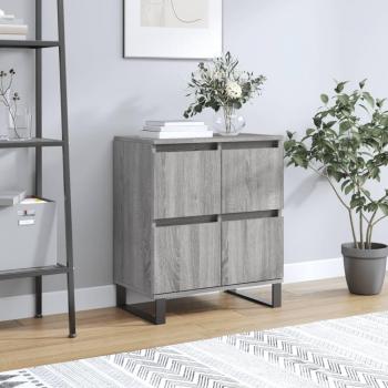 Aparador de madera contrachapada gris Sonoma 60x35x70 cm - Mueble de Almacenaje de Salón, Buffet para salón, Armario Auxiliar, Armario de Almacenamiento
