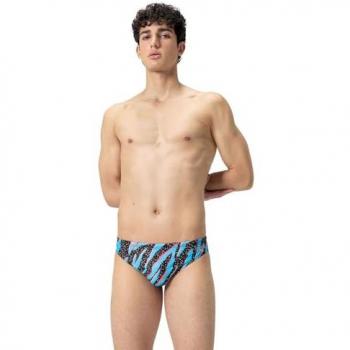 Speedo Bañador Slip 5cm Allover con estampado integral digital para hombre en color negro y azul, talla 46