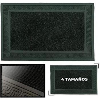 LucaHome - Felpudo Entrada casa Negro 37x52 cm Rectangular de Goma-Moqueta Base Antideslizante, Felpudo, fácil Limpieza, Felpudo Absorbente, Fepudo para Exterior e Interior