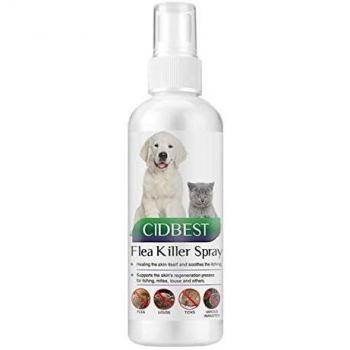 CIDBEST Flea Spray,Pulgas Spray,Anti Pulgas,Spray de protección contra pulgas, Spray Repelente de pulgas de Ingredientes Naturales para Perros Pulgas Garrapatas