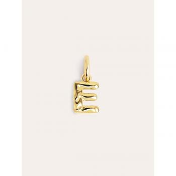 Charm Singularu Letter Organic Plata Baño Oro Letra E