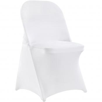 Vevor 12-Piece White Stretch Spandex Chair Covers - Universal Washable Slipcovers for Folding Kitchen Chairs, Wedding and Event Decor