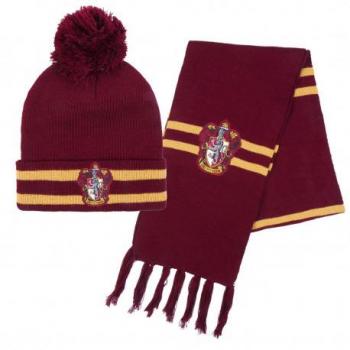 Conjunto 2 Piezas Bufanda y Gorro Harry Potter Gryffindor Rojo - Licencia Oficial