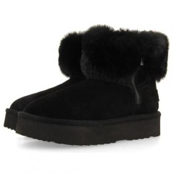 Gioseppo Botas de mujer estilo australianas 73881 Mendon negras, de piel con cremallera lateral y forro interior de pelo