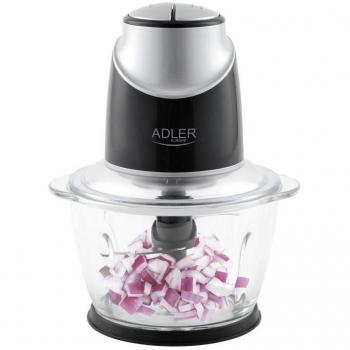 Picadora eléctrica Adler AD4082 de alta potencia y recipiente de cristal de 1,2 litros
