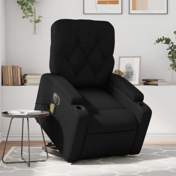 Sillón de masaje elevable eléctrico de cuero sintético en negro, crema y marrón - vidaXL