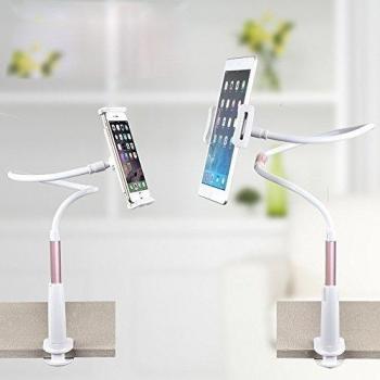 Unho®Soporte Perezoso Móvil universal para Iphone tablet IPAD 2/3/4/Air Galaxy s7 s6 edge note 5 iPhone 4/5/6/6S Plus smartphones,4-11 pulgadas, con rotación 360º,Ajustable