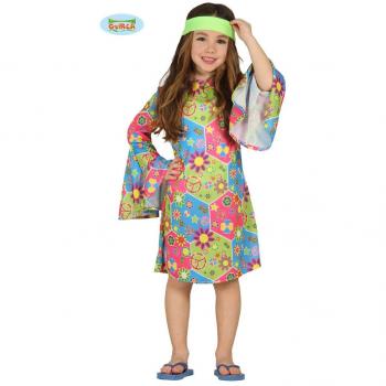 Disfraz de Niña Hippie Talla 10-12 Años con Diseño Floral