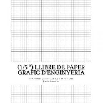 (1/5 ) Llibre de Paper Grafic d'Enginyeria: 400 pagines (200 fulls), 8,5 x 11 polzades