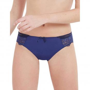 Variance 00795-02D Women's Prodigieuse Midnight Blue Solid Colour Lace Thong M/L