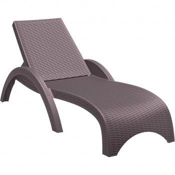Fiji Durable Weather-Resistant Resin Sun Lounger - Brown