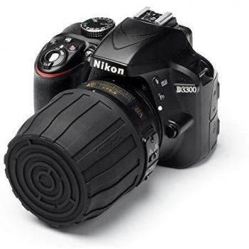 Funda Protectora EasyCover LM1000 para Lente en Silicona Resistente, Diámetro 52-77 mm, Color Negro