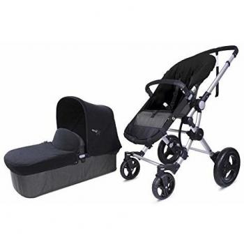 Baby Ace 3011700100013 - Pack con cochecito para bebé Baby Ace 042, base gris + set de invierno, color negro
