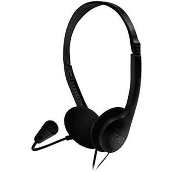 1LIFE Auriculares Sound One -1IFEHSSNDONE- Auricular Estéreo 27mm con Micrófono Flexible, Conexión 2x Jack 3.5mm, Color Negro