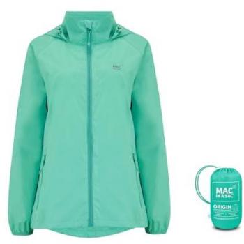 Packable Waterproof Unisex Jacket - Mac in a Sac Origin - Tiffany Green - Size M