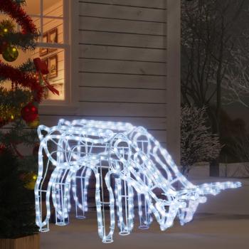vidaXL Figura de Reno de Navidad con Luces Decoración Adorno Navideño Blanco Frío 73x31x45 cm - Cantidad: 1, 2 o 3 unidades