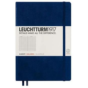 Cuaderno de Notas A5 Tapa Dura Cuadrícula 5x5 mm Leuchtturm1917 Azul Marino Premium