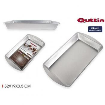 Molde Rectangular Quttin de 32x19x3.5cm con Revestimiento Antiadherente y Resistente al Calor