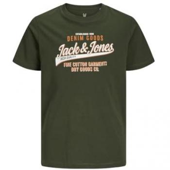 Camiseta Infantil Jack&Jones Logo Verde Manga Corta Regular Fit
