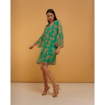 Vestido Niza Corto con Volante y Manga 3/4
