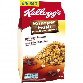 Granola Crujiente de Chocolate y Nueces Kelloggs, 1,50 kg
