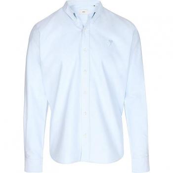 Ami Paris Light Blue Cotton Casual Shirt for Men, Size L