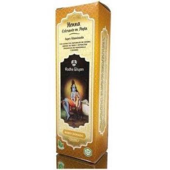 Henna Rubio Ceniza en Pasta Radhe Shyam - Coloración Natural para el Cabello de Tono Rubio Ceniza
