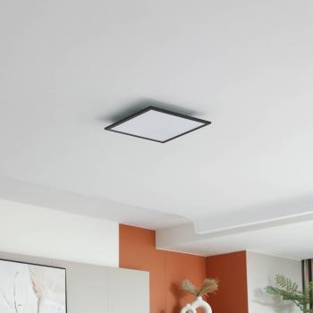 Panel LED Lindby Enhife, negro, 39,5x39,5 cm - Lámpara de techo moderna para oficina y sala de trabajo