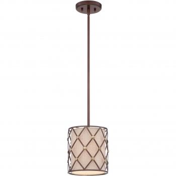 Lámpara colgante Lattice marrón cobre 22,9 Cm con luz de celosía, tipo E27