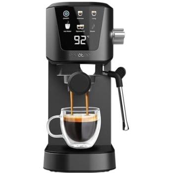 Cafetera Express Cecotec Power Espresso 20 Touch - 1350W, 20 Bares, Pantalla Táctil, Vaporizador Desmontable, Depósito de Agua 1L, Calientatazas