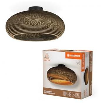 Plafón LEDVANCE Drop, Ø 40 cm, marrón, cartón ondulado reciclado, E27