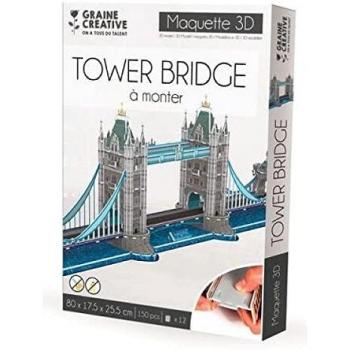 Puzzle Maquette 3D Tower Bridge - Modelo DIY de Cartón Mousse - 150 Piezas - A partir de 8 Años