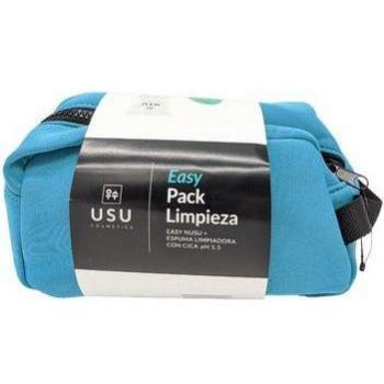 USU Cosmetics Pack Limpieza Easy Pro con Espuma Limpiadora Cica pH 5.5, Cepillo de Limpieza y Neceser de Regalo