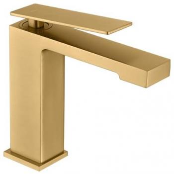 Grifo Monomando de Lavabo para Agua Fría/Caliente - Grifería de Baño en Oro Cepillado - Mice Collection