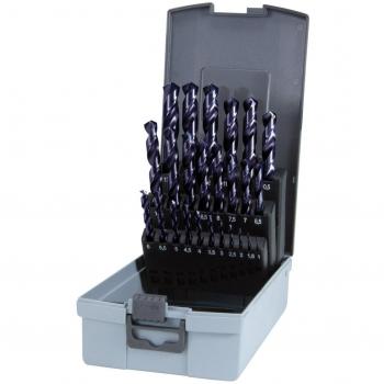 Ruko 215215FRO Juego de 25 brocas helicoidales DIN 338 tipo VA, HSSE-Co 5, Negro
